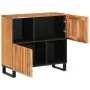 Aparador de madera maciza de acacia 80x34x75 cm de , Taquillas y armarios de almacenamiento - Ref: Foro24-377570, Precio: 127...