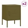 Mesitas de noche 2 uds verde oliva acero 35x35x51 cm de , Mesitas de noche - Ref: Foro24-3095205, Precio: 129,22 €, Descuento: %
