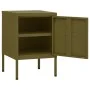 Mesitas de noche 2 uds verde oliva acero 35x35x51 cm de , Mesitas de noche - Ref: Foro24-3095205, Precio: 129,22 €, Descuento: %