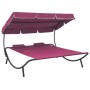 Tumbona de jardín con toldo y cojines rosa by vidaXL, Outdoor beds - Ref: Foro24-313524, Price: 132,76 €, Discount: %