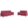 Set of sofas with 2 pieces of burgundy velvet cushions by , Sofas - Ref: Foro24-3278415, Price: 512,59 €, Discount: %