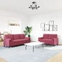 Set of sofas with 2 pieces of burgundy velvet cushions by , Sofas - Ref: Foro24-3278415, Price: 504,19 €, Discount: %