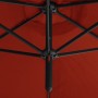 Sombrilla doble con palo de acero terracota 600 cm