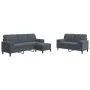 3-piece dark gray velvet sofa set with cushions by , Sofas - Ref: Foro24-3278422, Price: 519,25 €, Discount: %