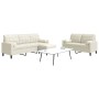 3-piece cream velvet sofa set with cushions by , Sofas - Ref: Foro24-3278429, Price: 634,34 €, Discount: %