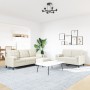 3-piece cream velvet sofa set with cushions by , Sofas - Ref: Foro24-3278429, Price: 634,34 €, Discount: %