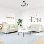 3-piece cream velvet sofa set with cushions by , Sofas - Ref: Foro24-3278429, Price: 624,11 €, Discount: %