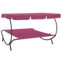 Tumbona de jardín con toldo y cojines rosa by vidaXL, Outdoor beds - Ref: Foro24-313524, Price: 132,76 €, Discount: %