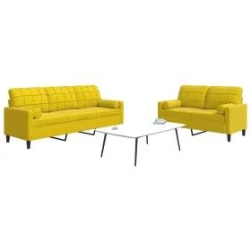 Set of sofas with 2 pieces of yellow velvet cushions by , Sofas - Ref: Foro24-3278417, Price: 534,44 €, Discount: %