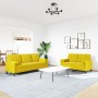 Set of sofas with 2 pieces of yellow velvet cushions by , Sofas - Ref: Foro24-3278417, Price: 543,88 €, Discount: %