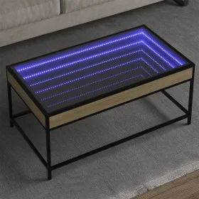 Mesa de centro con Infinity LED roble Sonoma 90x50x41 cm de , Mesas de centro - Ref: Foro24-847688, Precio: 97,28 €, Descuent...