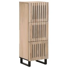 Solid mango wood tall sideboard 40x34x110 cm by , CD and DVD storage - Ref: Foro24-377582, Price: 133,28 €, Discount: %