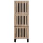 Solid mango wood tall sideboard 40x34x110 cm by , CD and DVD storage - Ref: Foro24-377582, Price: 135,44 €, Discount: %