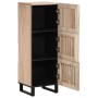 Solid mango wood tall sideboard 40x34x110 cm by , CD and DVD storage - Ref: Foro24-377582, Price: 135,44 €, Discount: %