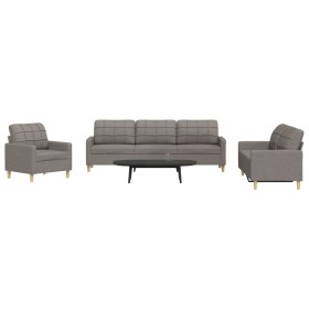 Juego de sofás 3 piezas tela gris taupe de , Sofás - Ref: Foro24-3278294, Precio: 679,23 €, Descuento: %
