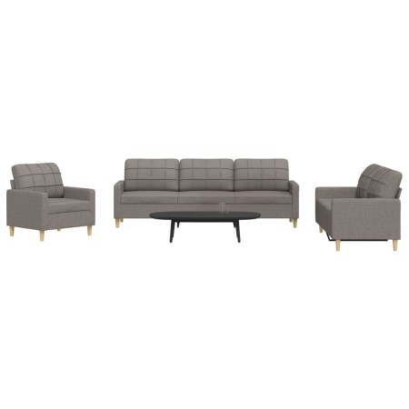 3-piece sofa set in gray taupe fabric by , Sofas - Ref: Foro24-3278294, Price: 679,23 €, Discount: %