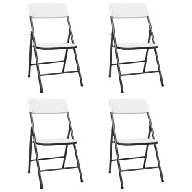 Folding garden chairs, 4 units, white HDPE by vidaXL, Garden chairs - Ref: Foro24-313556, Price: 103,26 €, Discount: %