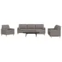 Juego de sofá 4 piezas con reposapiés y cojines tela taupé de , Sofás - Ref: Foro24-3278318, Precio: 760,62 €, Descuento: %