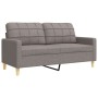 4-teiliges Sofaspiel mit Fußhocker und Kissen aus taupefarbenem Stoff. von , Sofas - Ref: Foro24-3278318, Preis: 773,99 €, Ra...