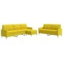 3-piece sofa set with light yellow fabric and ottoman. by , Sofas - Ref: Foro24-3278332, Price: 527,08 €, Discount: %