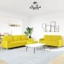 3-piece sofa set with light yellow fabric and ottoman. by , Sofas - Ref: Foro24-3278332, Price: 527,08 €, Discount: %