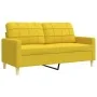 3-piece sofa set with light yellow fabric and ottoman. by , Sofas - Ref: Foro24-3278332, Price: 527,08 €, Discount: %