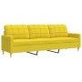3-piece sofa set with light yellow fabric and ottoman. by , Sofas - Ref: Foro24-3278332, Price: 517,14 €, Discount: %