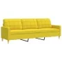 3-piece sofa set with light yellow fabric and ottoman. by , Sofas - Ref: Foro24-3278332, Price: 527,08 €, Discount: %