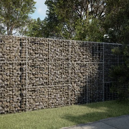 Galvanized iron wire gabion basket with cover, 200x100x150 cm. by , Pots and planters - Ref: Foro24-3295214, Price: 160,42 €,...
