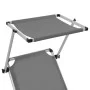 Folding sun loungers with canopy, 2 units, aluminum and gray textilene. by vidaXL, Loungers - Ref: Foro24-312460, Price: 185,...