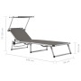 Folding sun loungers with canopy, 2 units, aluminum and gray textilene. by vidaXL, Loungers - Ref: Foro24-312460, Price: 188,...