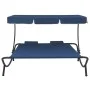 Tumbona de jardín con toldo y cojines azul by vidaXL, Outdoor beds - Ref: Foro24-313523, Price: 131,29 €, Discount: %