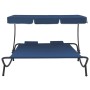 Tumbona de jardín con toldo y cojines azul by vidaXL, Outdoor beds - Ref: Foro24-313523, Price: 133,78 €, Discount: %