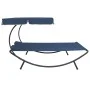 Tumbona de jardín con toldo y cojines azul by vidaXL, Outdoor beds - Ref: Foro24-313523, Price: 131,29 €, Discount: %