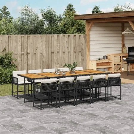 11-piece garden dining set with black synthetic rattan cushions by , Garden sets - Ref: Foro24-3211479, Price: 831,25 €, Disc...