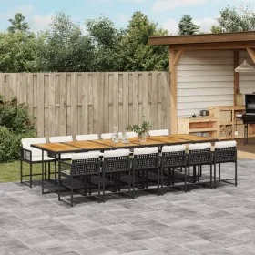 Garden dining set with 13-piece black synthetic rattan cushions. by , Garden sets - Ref: Foro24-3211491, Price: 971,24 €, Dis...