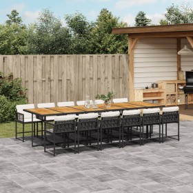 Garten-Essgruppe mit 13-teiligen Kissen aus schwarzem Kunststoff-Rattan. von , Gartensets - Ref: Foro24-3211491, Preis: 1,00 ...