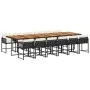 Garden dining set with 13-piece black synthetic rattan cushions. by , Garden sets - Ref: Foro24-3211491, Price: 971,07 €, Dis...