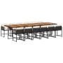 Garten-Essgruppe mit 13-teiligen Kissen aus schwarzem Kunststoff-Rattan. von , Gartensets - Ref: Foro24-3211491, Preis: 1,00 ...