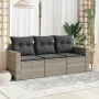 3-piece garden sofa set with gray synthetic rattan cushions by , Modular outdoor sofas - Ref: Foro24-3250999, Price: 225,94 €...