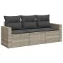 3-piece garden sofa set with gray synthetic rattan cushions by , Modular outdoor sofas - Ref: Foro24-3250999, Price: 225,94 €...