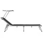 Folding sun loungers with awning 2 units aluminum and black textilene by vidaXL, Loungers - Ref: Foro24-312458, Price: 189,30...