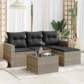 Garden sofa set and cushions 5 pieces light gray synthetic rattan by , Modular outdoor sofas - Ref: Foro24-3251219, Price: 33...