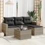 Garden sofa set and cushions 5 pieces light gray synthetic rattan by , Modular outdoor sofas - Ref: Foro24-3251219, Price: 33...