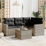 Garden sofa set and cushions 5 pieces light gray synthetic rattan by , Modular outdoor sofas - Ref: Foro24-3251259, Price: 35...