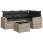 Garden sofa set and cushions 5 pieces light gray synthetic rattan by , Modular outdoor sofas - Ref: Foro24-3251259, Price: 35...