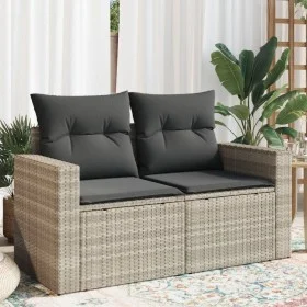 Sofá de jardín con cojines 2 plazas ratán sintético gris claro by , Outdoor sofas - Ref: Foro24-366195, Price: 173,15 €, Disc...