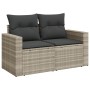 Sofá de jardín con cojines 2 plazas ratán sintético gris claro by , Outdoor sofas - Ref: Foro24-366195, Price: 179,32 €, Disc...