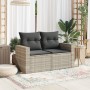 Sofá de jardín con cojines 2 plazas ratán sintético gris claro by , Outdoor sofas - Ref: Foro24-366195, Price: 179,32 €, Disc...