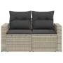Sofá de jardín con cojines 2 plazas ratán sintético gris claro by , Outdoor sofas - Ref: Foro24-366195, Price: 173,15 €, Disc...